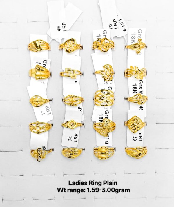 22k Yellow Gold Lightweight Ladies Rings - 1.60g to 3.00g Collection