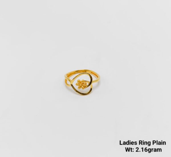 22K Yellow Gold Elegant Heart shape Plain Ladies Ring - 2.16 Grams