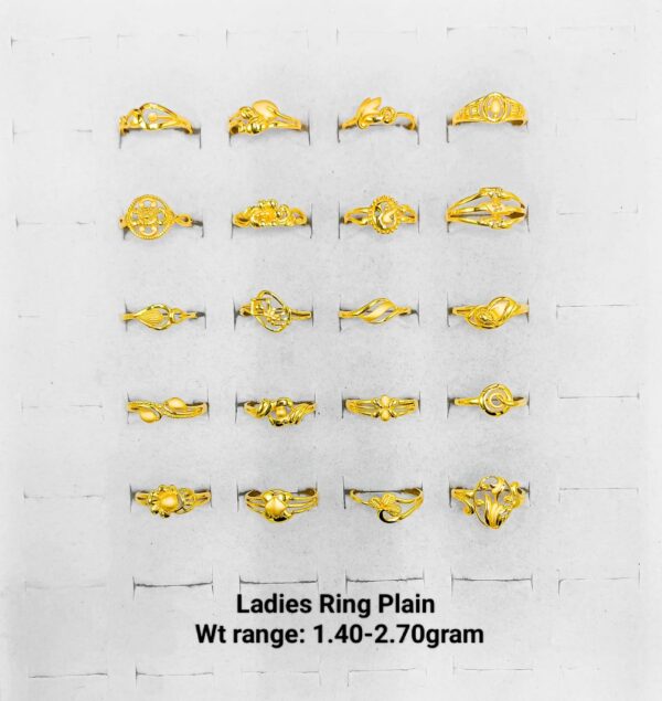 22k Yellow Gold Lightweight Ladies Rings - 1.40g to 2.70g Collection