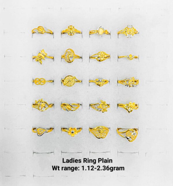 Lightweight 22k Yellow Gold Plain Ladies Rings - 1.12g to 3.36g Collection