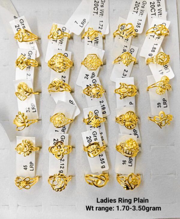 Lightweight 22k Yellow Gold Plain Ladies Rings - 1.70g to 3.60g Collection