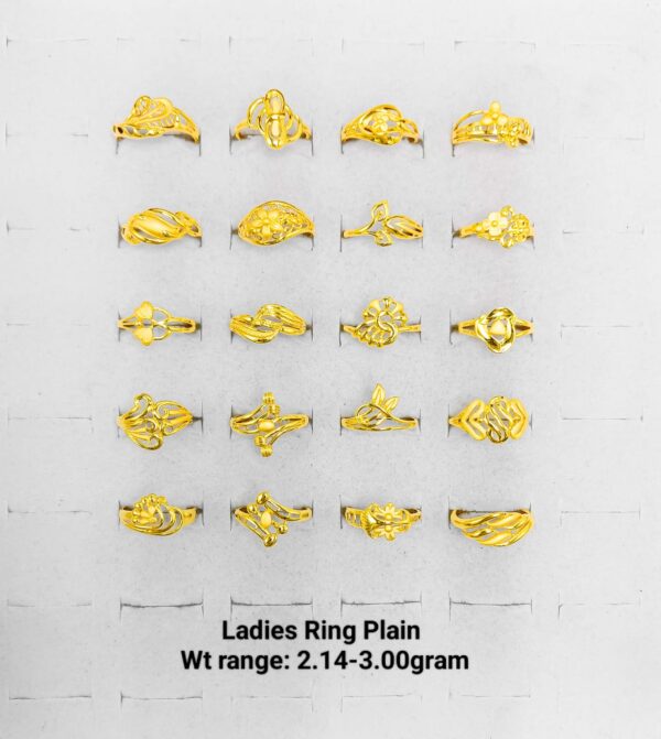 Lightweight 22k Yellow Gold Plain Ladies Rings - 2.14g to 3.00g Collection