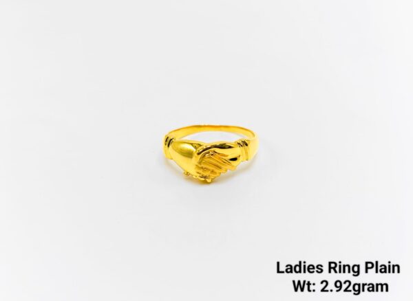 Minimalist 22K Gold Plain Ring with Intricate Floral Design - 2.92g