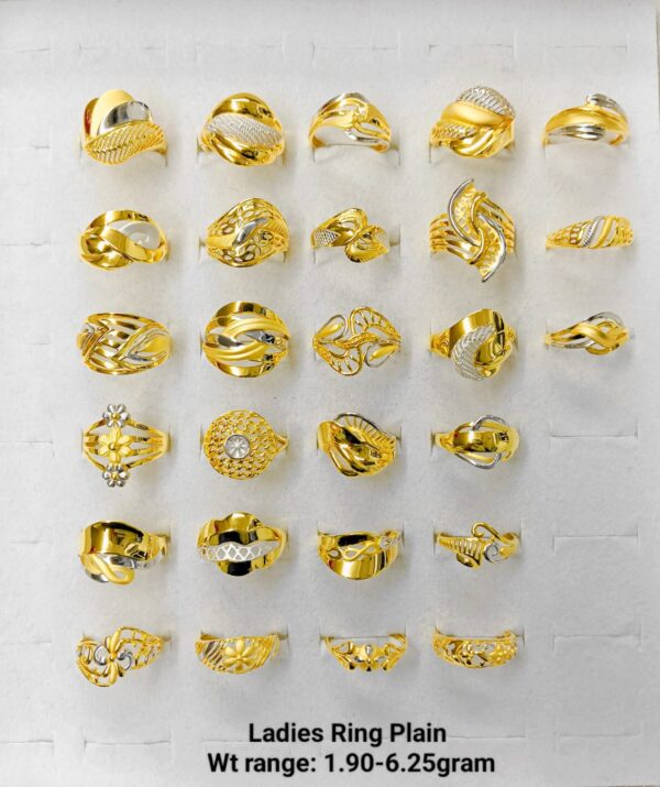 Lightweight 22k Yellow Gold Plain Ladies Rings - 1.90g to 6.25g Collection