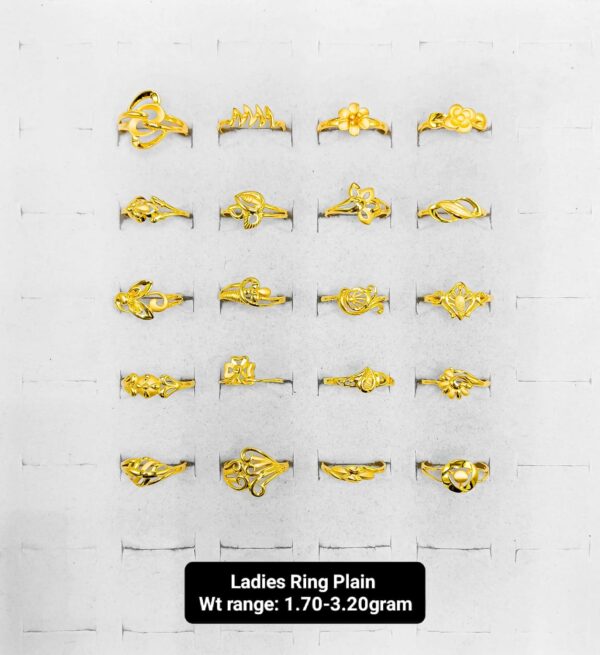 Lightweight 22k Yellow Gold Plain Ladies Rings - 1.70g to 3.20g Collection