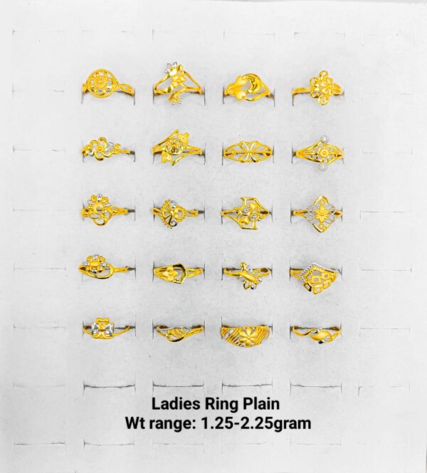 Lightweight 22k Yellow Gold Plain Ladies Rings - 1.25g to 2.25g Collection