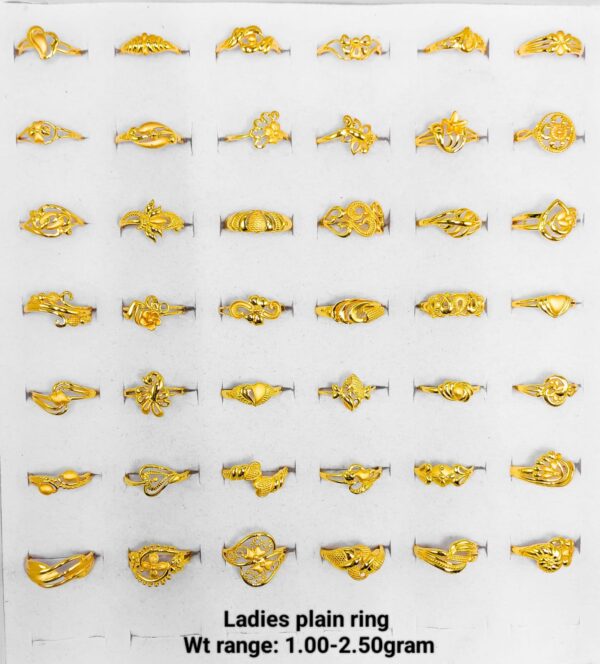 Lightweight 22k Yellow Gold Plain Ladies Rings - 1.00g to 2.50g Collection