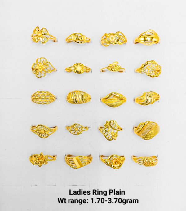 22k Yellow Gold Lightweight Ladies Rings - 1.70g to 3.70g Collection