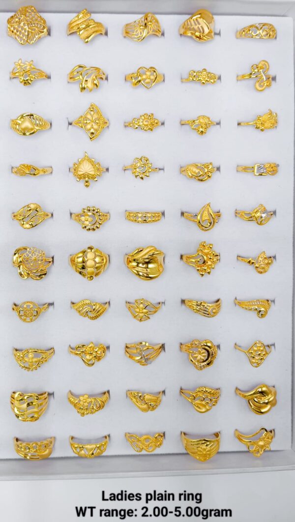 22k Yellow Gold Lightweight Ladies Rings - 2g to 5g Lightweight