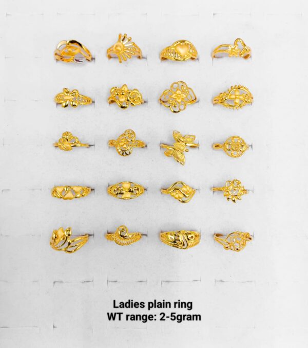 22k Yellow Gold Lightweight Ladies Rings - 2g to 5g Collection