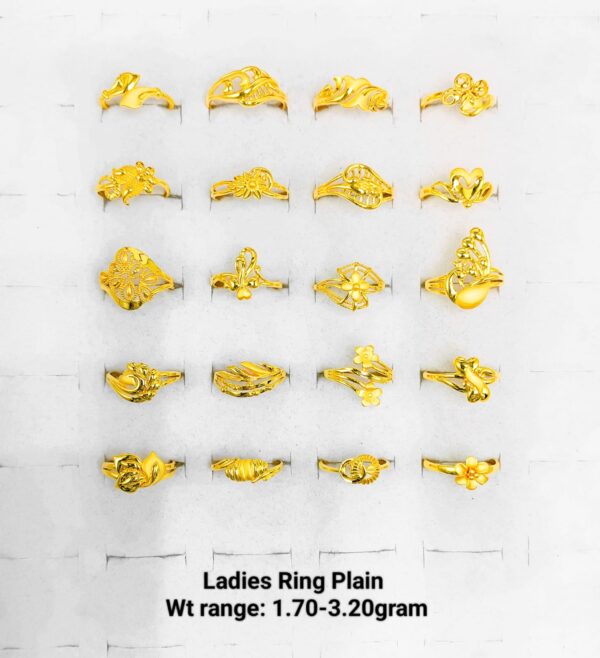 22k Yellow Gold Lightweight Ladies Rings - 1.70g to 3.20g Collection