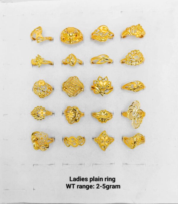 22k Yellow Gold Lightweight Ladies Rings - 2.00g to 5.00g Collection