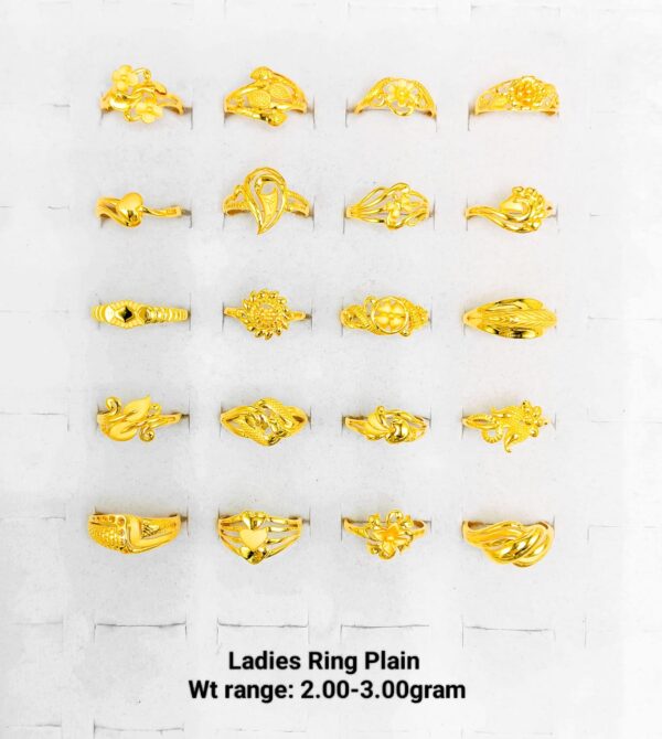 22k Yellow Gold Lightweight Ladies Rings - 2.00g to 3.00g Collection