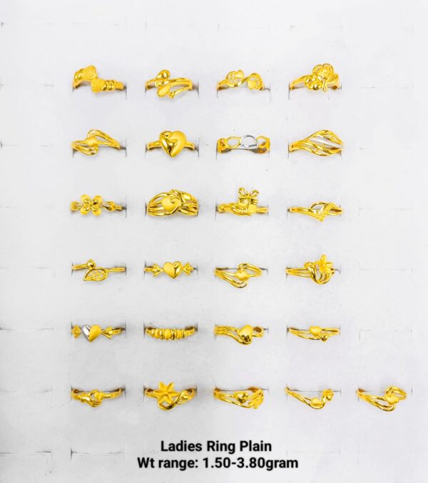22k Yellow Gold Lightweight Ladies Rings - 1.50g to 3.80g Collection