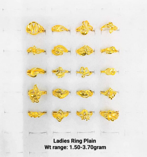 22k Yellow Gold Lightweight Ladies Rings - 1.50g to 3.70g Collection