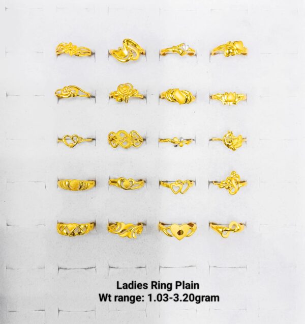 22k Yellow Gold Lightweight Ladies Rings - 1.03g to 3.20g Collection