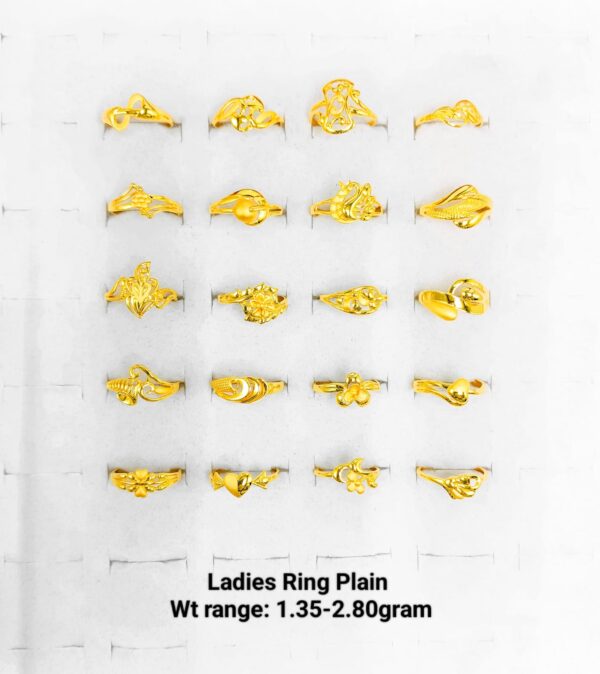 22k Yellow Gold Lightweight Ladies Rings - 1.35g to 2.80g Collection