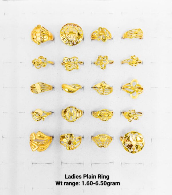 22k Yellow Gold Lightweight Ladies Rings - 1.60g to 6.50g Collection