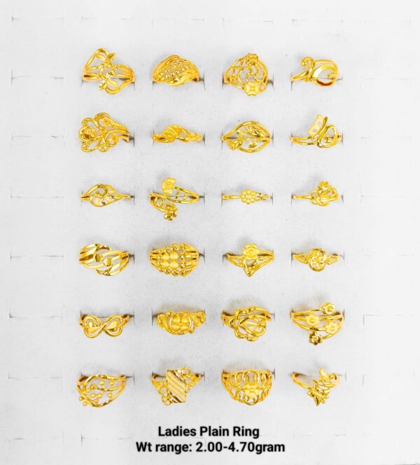 22k Yellow Gold Lightweight Ladies Rings - 2.00g to 4.70g Collection