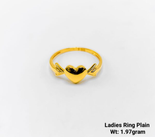 22K Yellow Gold Floral Filigree Plain Ring for Women - 1.97g