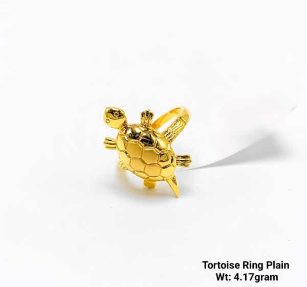 22K Yellow Gold Tortoise Ring for Prosperity - 4.17 Grams