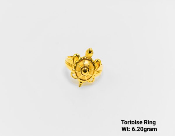 Auspicious Gold Tortoise Ring - Intricate Shell Design - 6.20g