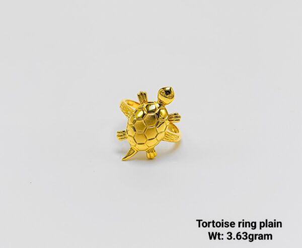 22K Yellow Gold Tortoise Ring for Prosperity - 3.63 Grams