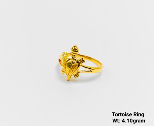 22K Yellow Gold Tortoise Ring for Prosperity - 4.10 Grams