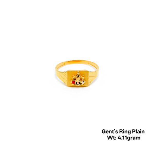 22K Gold Lord Balaji Men's Ring - 4.11g Traditional Venkateswara Rings