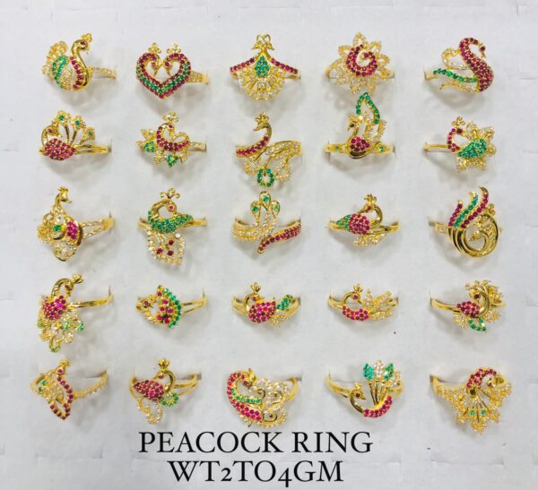 Elegant 22K Gold Peacock Ring for Women - 2g to 4g Collections
