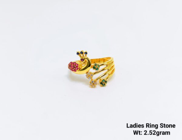 Elegant 22K Gold Peacock Ring for Women - 2.52 Grams