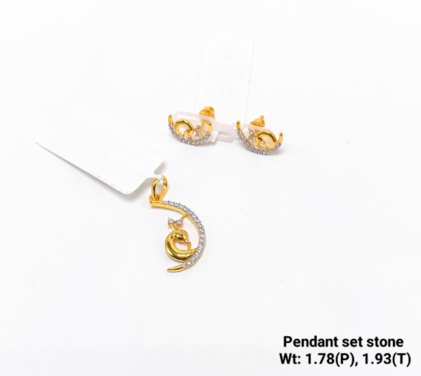 3.70 Gram Fine 22KT Gold Pendant Set for Women - Timeless Design