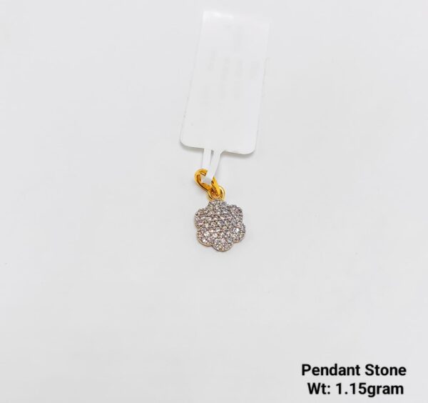 New Design 18KT Yellow Gold CZ Stone Pendant - 1.15g