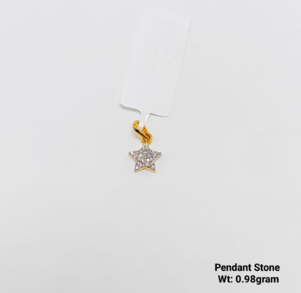 New Design 22KT Yellow Gold CZ Stone Pendant - 0.98g