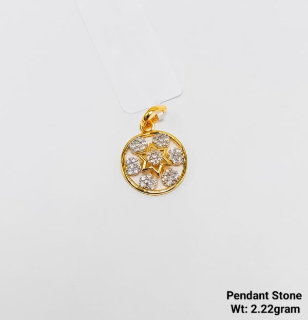 New Design 22KT Yellow Gold CZ Stone Pendant - 2.22g