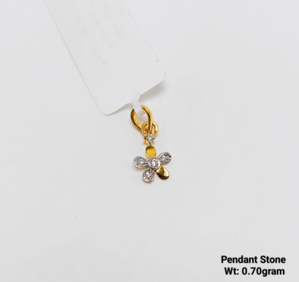 New Design 22KT Yellow Gold CZ Stone Pendant - 0.70g