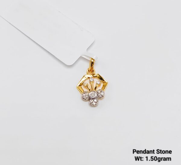 New Design 22KT Yellow Gold CZ Stone Pendant - 1.50g