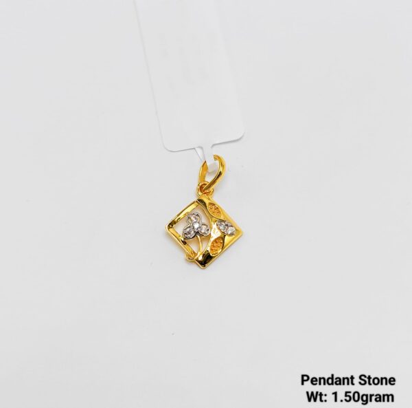 New Design 22KT Yellow Gold CZ Stone Pendant - 1.50g