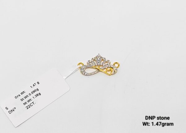 18K Yellow Gold Pendant with Sparkling Zirconia - 1.47g