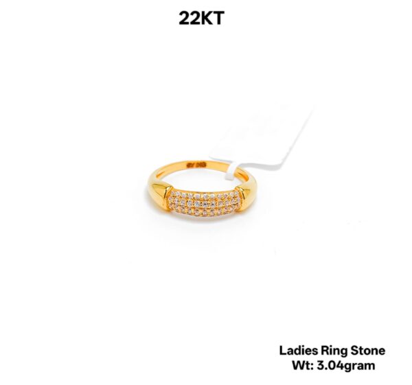Modern 22K Gold Designer Ladies Ring with Sparkling Stones - 3.04g