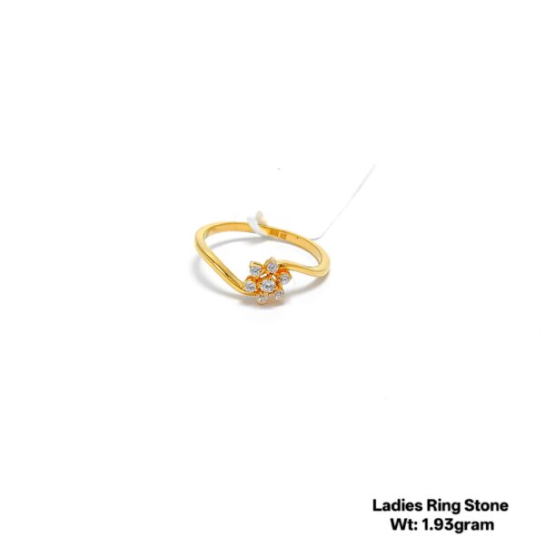 Modern 22K Gold Designer Ladies Ring with Sparkling Stones - 1.93g