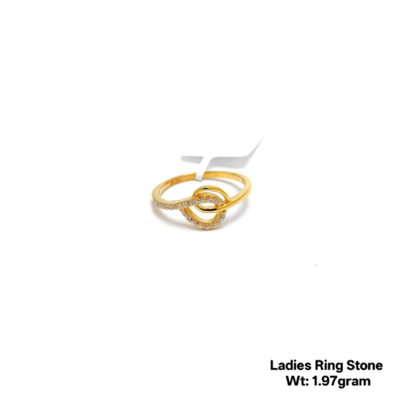 Modern 22K Gold Designer Ladies Ring with Sparkling Stones - 1.97g