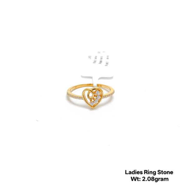 Modern 22K Gold Designer Ladies Ring with Sparkling Stones - 2.08g