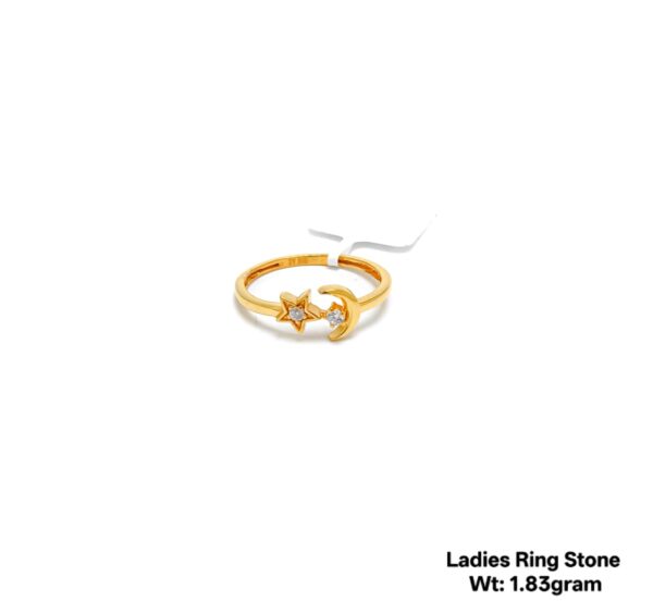 Modern 22K Gold Designer Ladies Ring with Sparkling Stones - 1.83g