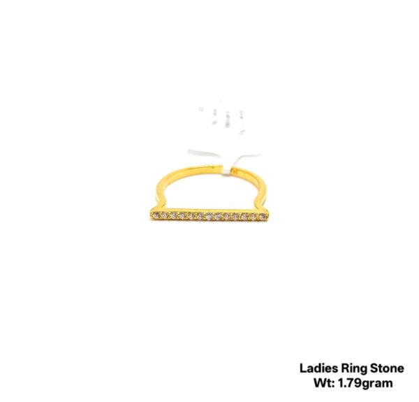 Modern 22K Gold Designer Ladies Ring with Sparkling Stones - 1.79g
