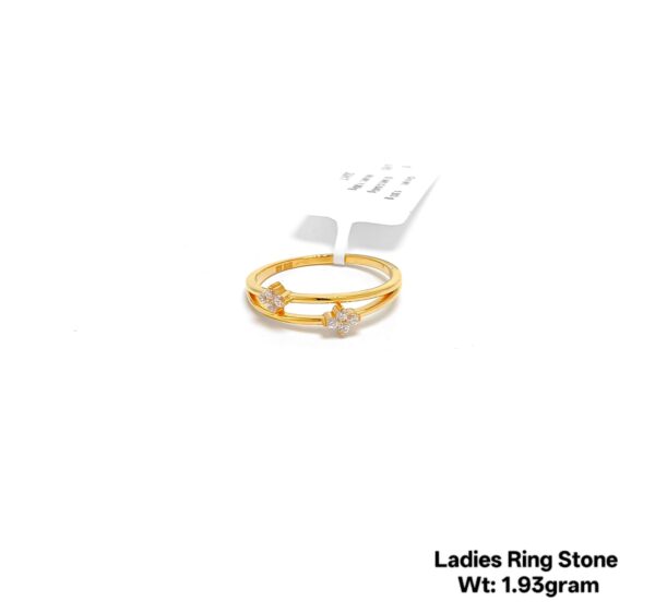 Modern 22K Gold Designer Ladies Ring with Sparkling Stones - 1.93g