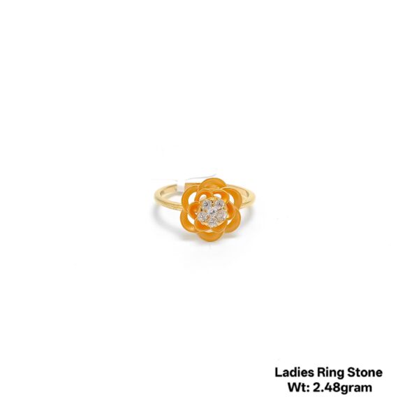Modern 22K Gold Designer Ladies Ring with Sparkling Stones - 2.48g