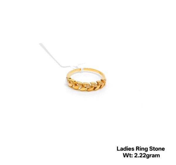 Modern 22K Gold Designer Ladies Ring with Sparkling Stones - 2.22g
