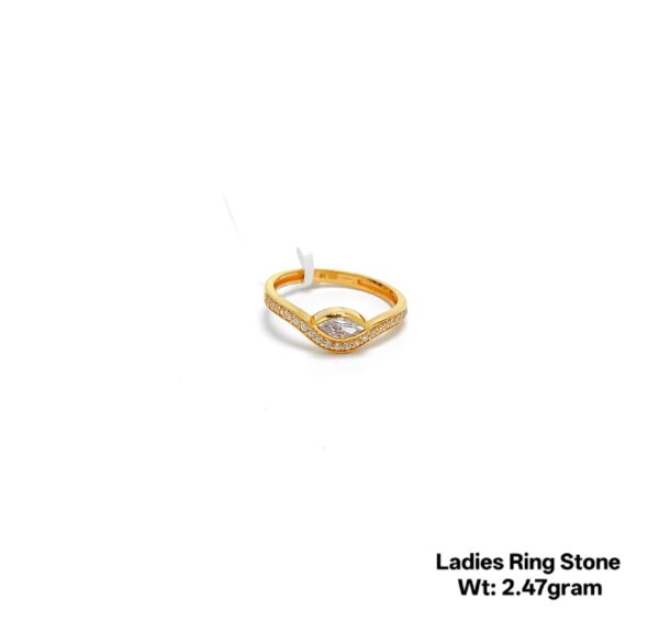 Modern 22K Gold Designer Ladies Ring with Sparkling Stones - 2.47g