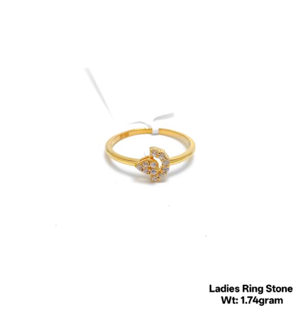 Modern 22K Gold Designer Ladies Ring with Sparkling Stones - 1.74g